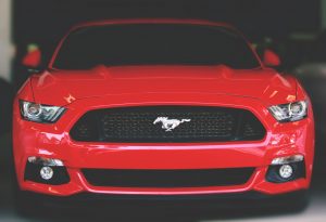a red ford mustang