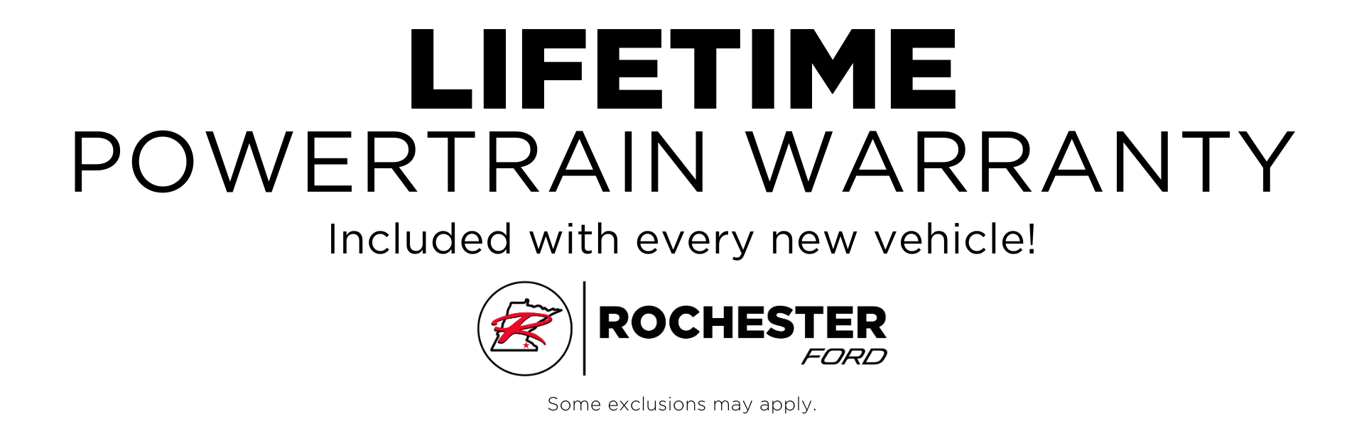 Rochester Ford Lifetime Powertrain Warranty